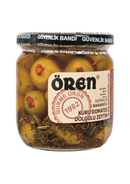 425 cc Sofralık Baharatlı Kuru Domates Dolgulu Zeytin
