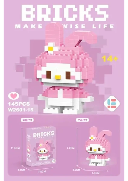 Bricks 3D Yapboz LEGO Puzzle Yapı Oyuncakları Cinnamoroll Kuromi My Melody