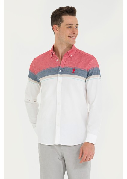 Erkek Kırmızı Gömlek Desenli 50263129-VR030