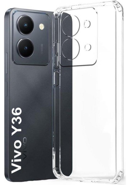 Vivo Y36 Uyumlu Kılıf Kamera Korumalı Silikon Zore Biye Arka Kapak