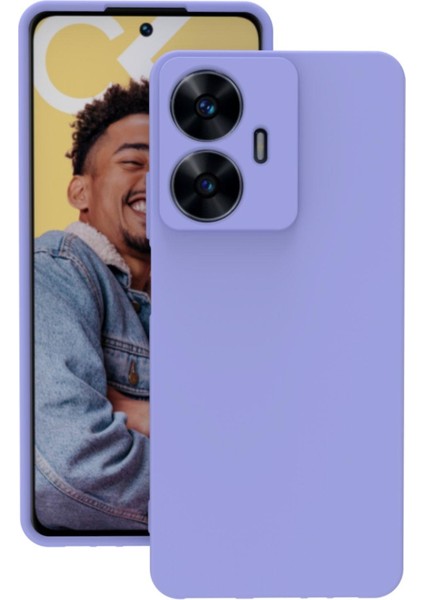 Realme C55 Uyumlu Kılıf Kamera Korumalı Silikon Zore Biye Arka Kapak