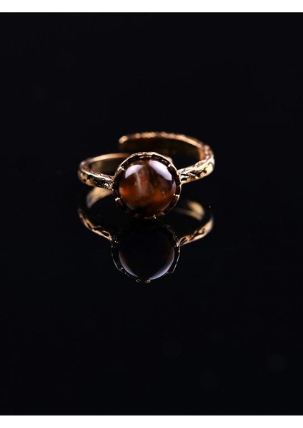 Doğal Taş Kaplan Gözü Çıtır Doğal Taşlı Ayarlanabilir Yüzük Kgcdty-1 fiyatları