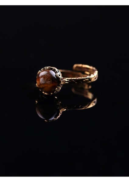 Doğal Taş Kaplan Gözü Çıtır Doğal Taşlı Ayarlanabilir Yüzük Kgcdty-1 modelleri