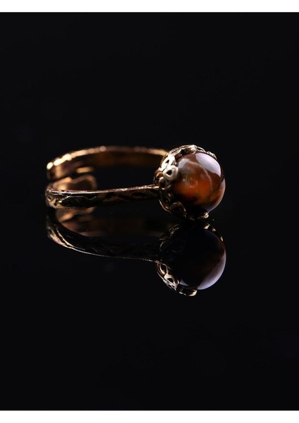 Doğal Taş Kaplan Gözü Çıtır Doğal Taşlı Ayarlanabilir Yüzük Kgcdty-1 fırsatları