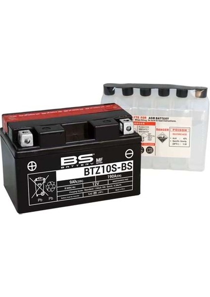 Bs Motosiklet Aküsü Sulu BTZ10S-BS 12 Volt 9 Amper