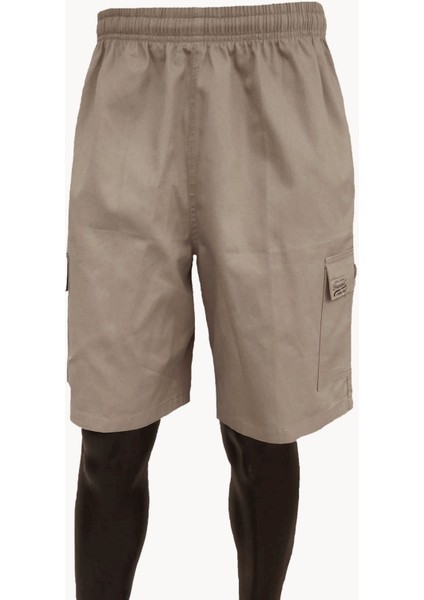 Koyu Taş Erkek Rahat Kesim Beli Lastikli Komando Cepli Gabardin Bermuda Şort EDY307KT fiyatları