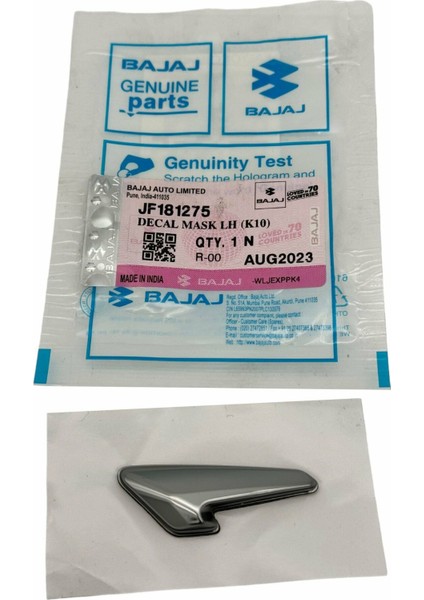Bajaj Dominar D 250 Far Dekoratif Kapak Sol Kabartmalı Etiket
