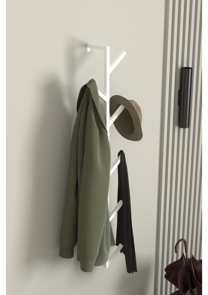 9 Kollu Metal Askılık Antre Hol Giriş Çanta Şal Mont Kaban Havlu Bornoz Düzenleyici Çok Amaçlı Fidan Askılığı - Beyaz modelleri