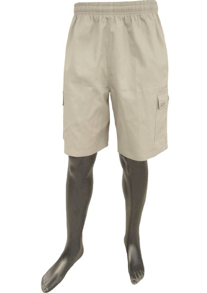 Bej Erkek Rahat Kesim Beli Lastikli Komando Cepli Gabardin Bermuda Şort EDY307B fiyatları