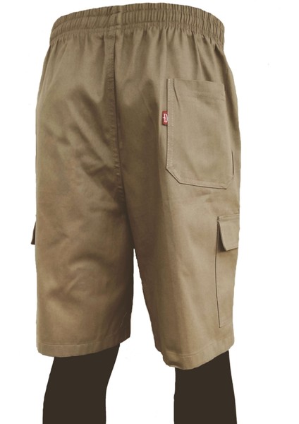 Haki Yeşil Erkek Rahat Kesim Beli Lastikli Komando Cepli Gabardin Bermuda Şort EDY307HY fırsatları