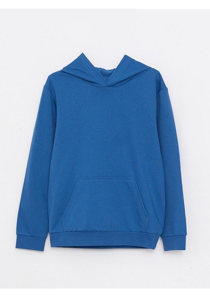 Kapüşonlu Basic Uzun Kollu Erkek Çocuk Sweatshirt