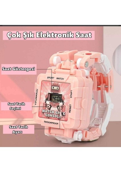 Dönüşebilen Robot Saat Oyun Konsolu Pembe fiyatları