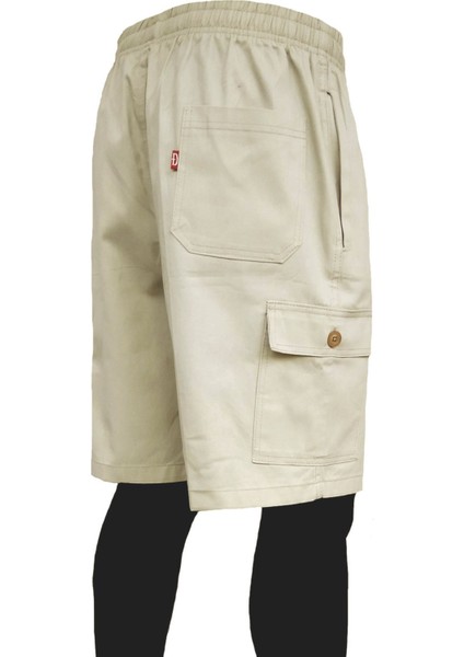 Su Yeşili Erkek Rahat Kesim Beli Lastikli Komando Cepli Gabardin Bermuda Şort EDY307SY modelleri