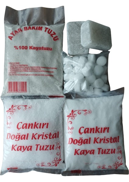 Ardan Store 5'li Paket-Çankırı Kaya Kristal (Granül), Öğütülmüş Yemeklik, Ayak Bakım, Bulaşık Tableti ve Sabun