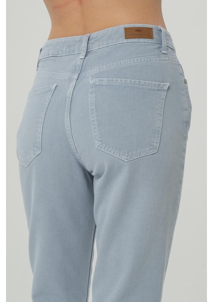 Ariana Gri-Mavi Yüksek Bel Patı Fermuarlı Mom Jean Pantolon C 4525-139 indirimleri