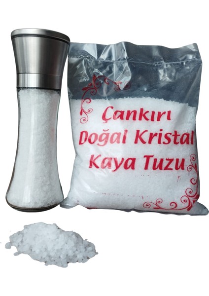 Ardan Store Tuz Baharat Öğütücü Değirmen ve Çankırı Kristal (Granül) Kaya Tuzu