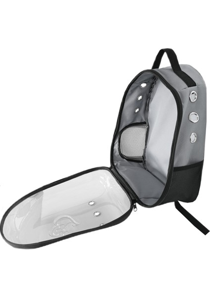 CLZ205 Kalpli Patili Astronot Şeffaf Taşıma Sırt Çantası Gri 24X32X42 cm fiyatları