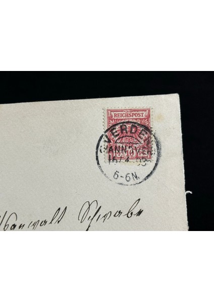 Deutsches Reich 1893 Yılında Alman Imparatorluğu Döneminde Postadan Geçmiş Fragman Reichspost 10 Pfennig Pullu