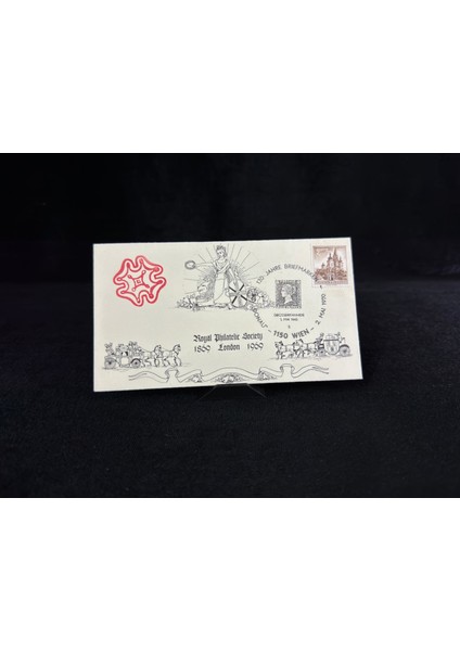 1970 Avusturya Fdc Ilk Gün Zarfı Royal Philatelic Society Black Penny Anısına Çıkartılmış Özel Gün Damgalı