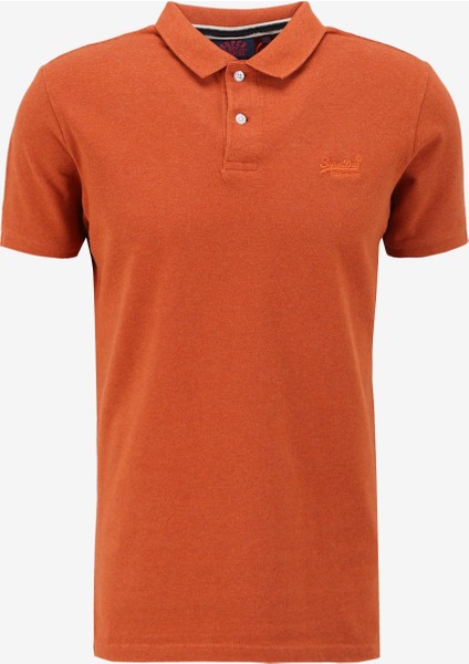 Düz Turuncu Erkek Polo T-Shirt M1110343A5EY_CLASSIC Pıque Polo