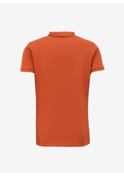 Düz Turuncu Erkek Polo T-Shirt M1110343A5EY_CLASSIC Pıque Polo