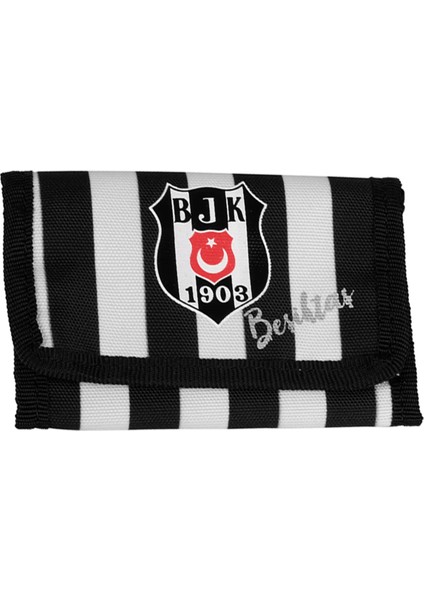 Me Çanta Beşiktaş Lisanslı Çubuklu Kumaş Cüzdan / 24378