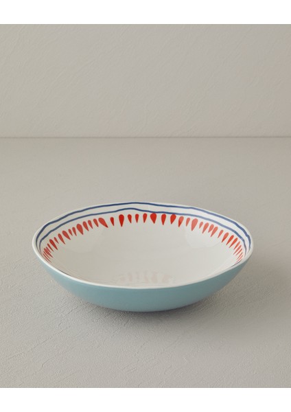 English Home Arzu Sabancı Bounce Stoneware Kase 25 cm Mavi-Terracotta