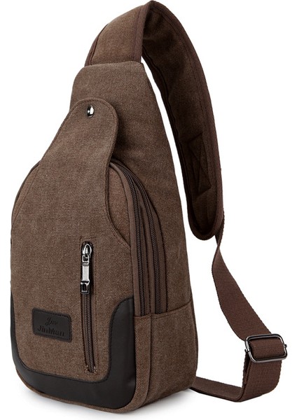 Büyük Kapasiteli Erkek Kanvas Göğüs Çantası Yeni Erkek ve Kadın Gündelik Bisiklet Açık Hırsızlık Önleyici Omuz Crossbody Çanta (Yurt Dışından)