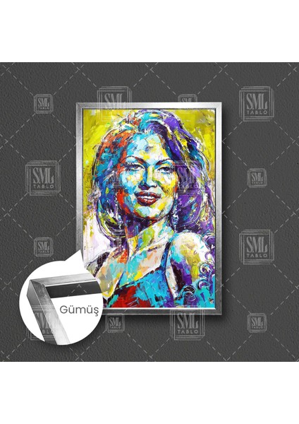 Yeşilçamın Sultanı Türkan Şoray Portre Çerçeveli Dikey Kanvas Tablo fırsatları
