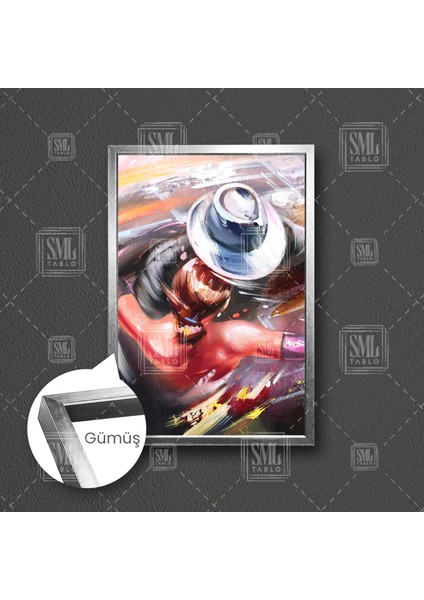 Dans Eden Çift Kuş Bakışı Çerçeveli Dikey Kanvas Tablo fırsatları