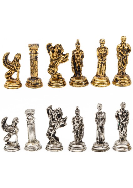 Ggs Grandgiftstore-Metal Satranç Taşı Pegasus Mitolojik Yüksek Kalite Küçük Satranç Taşı Floklu Sünger Taş Haznesi