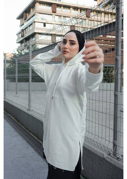 Pamuklu Tunik Pantolon Eşofman Takım TRN2030 Ekru