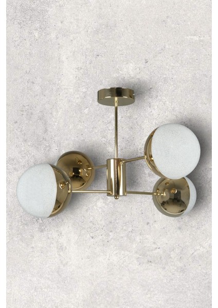 Oscar Modern Lüks Tasarım Gold Renk Kasa - Salon - Mutfak - Yatak Odası LED 4'lü Avize