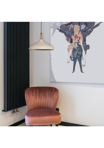 Nil Modern Tasarım Cafe Mutfak Salon Ahşap Zurna Metal Krem Içi Gold Renk Tekli Avize modelleri