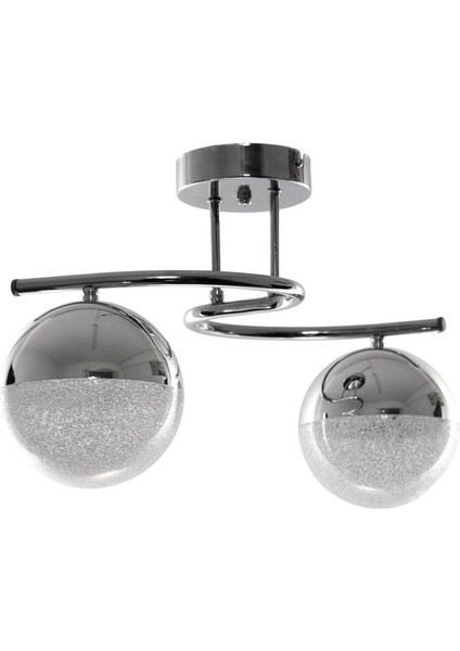 Fuji Modern Dekoratif Krom Renk Salon - Mutfak - Yatak Odası 2 Li LED Avize