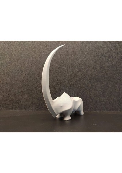 Dinazor Yüzüklük Masa Süsü Biblo Hediyelik 15CM Beyaz Plastik