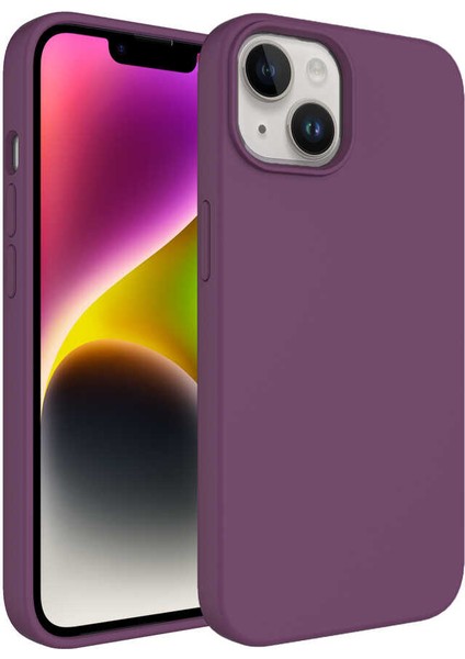 Apple iPhone 14 Plus Uyumlu Sıvı Teknolojili Silinebilir Sert Zore Kivi Kapak-Mor