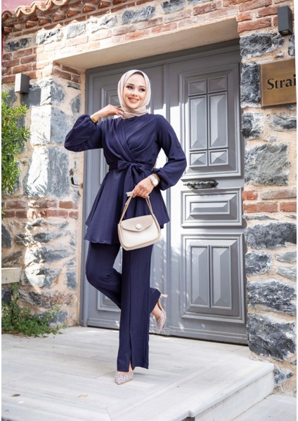 Kadın Pantolonlu V Çaprazlı Tesettür Takım fiyatları