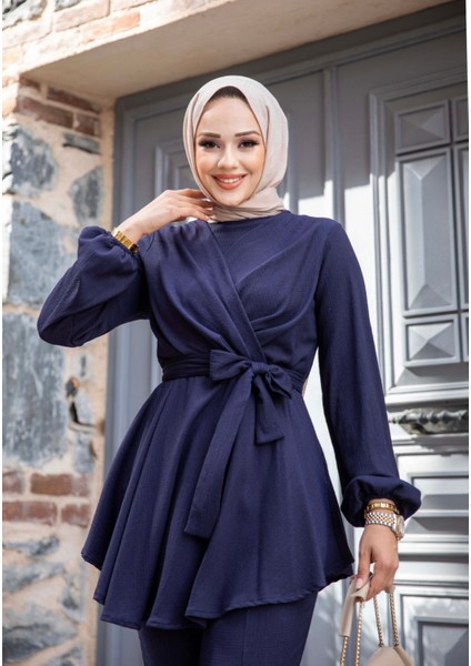 Kadın Pantolonlu V Çaprazlı Tesettür Takım fırsatları