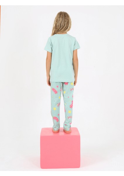 Kız Çocuk Kısa Kollu %100 Pamuklu Fun Cute Pijama Takımı fırsatları