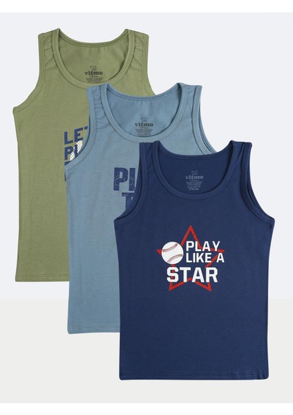 3'lü Erkek Çocuk Pamuklu Sport Karışık Atlet