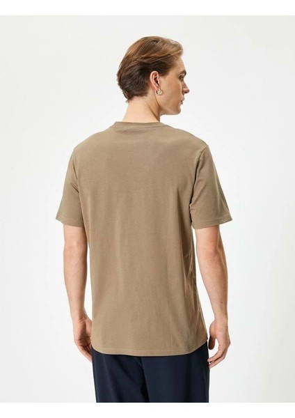 Basic Tişört Bisiklet Yaka Kısa Kollu - Koton - 4SAM10281HK - Haki - S