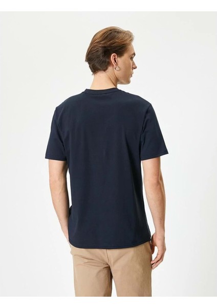 Basic Tişört Bisiklet Yaka Kısa Kollu - Koton - 4SAM10281HK - Lacivert - M fırsatları