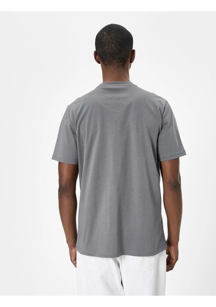 Basic Tişört Bisiklet Yaka Kısa Kollu - Koton - 4SAM10281HK - Gri - M fırsatları