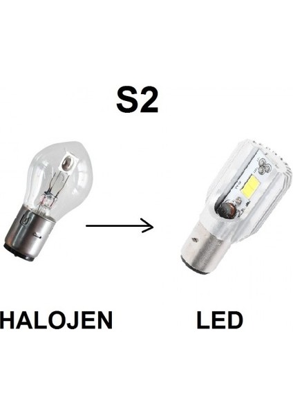 S2 LED Motosiklet Scooter Forklift Far Ampulü 12V