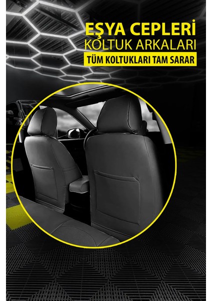 Suzuki Splash Uyumlu Bakü Siyah Deri Oto Koltuk Araba Kılıfı.