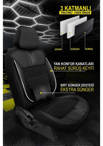 Honda Crx Uyumlu Carbon Serisi Oto Koltuk Araba Kılıfı.