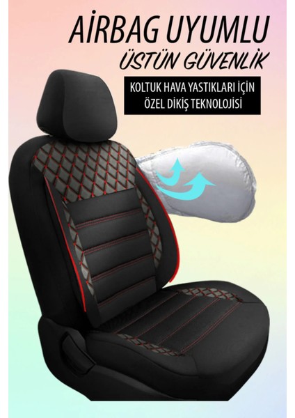Mitsubishi Carisma Uyumlu Safir Kırmızı Oto Koltuk Araba Kılıfı.