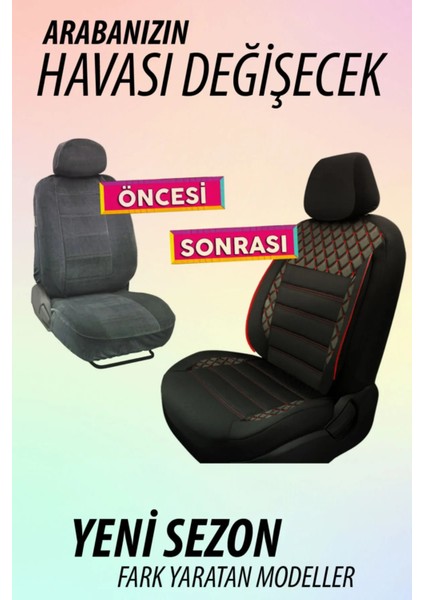 Mitsubishi Carisma Uyumlu Safir Kırmızı Oto Koltuk Araba Kılıfı.
