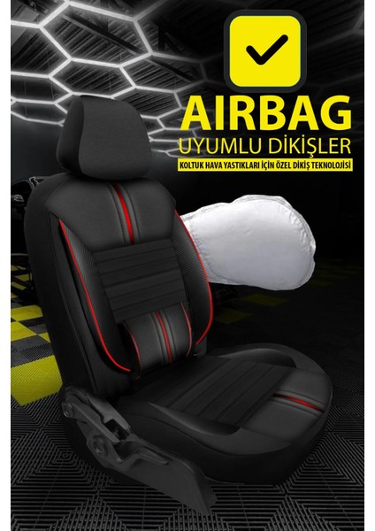 Proton Coupe Uyumlu Kırmızı Oto Koltuk Araba Kılıfı.